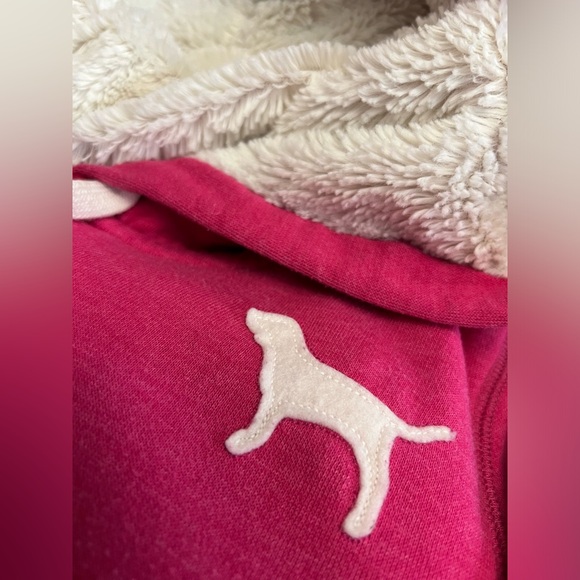 VS PINK ~Love Pink 86~ Hoodie Lined w/ Faux Fur - Picture 5 of 15